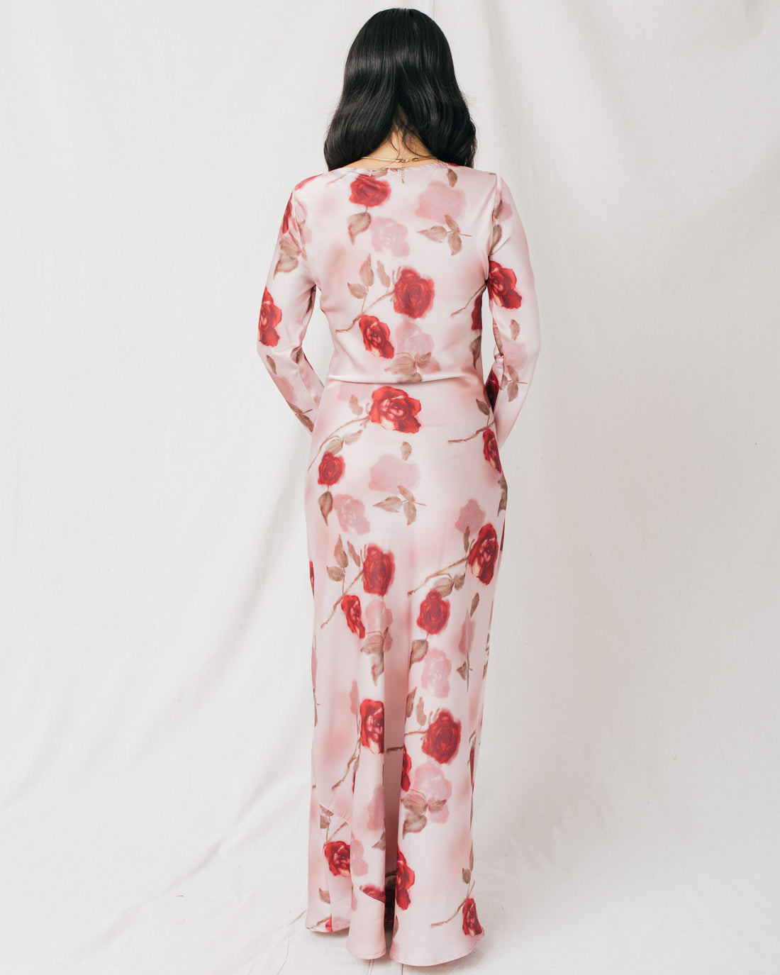 Georgie Bias Cut Long Sleeve Floral Maxi Dress