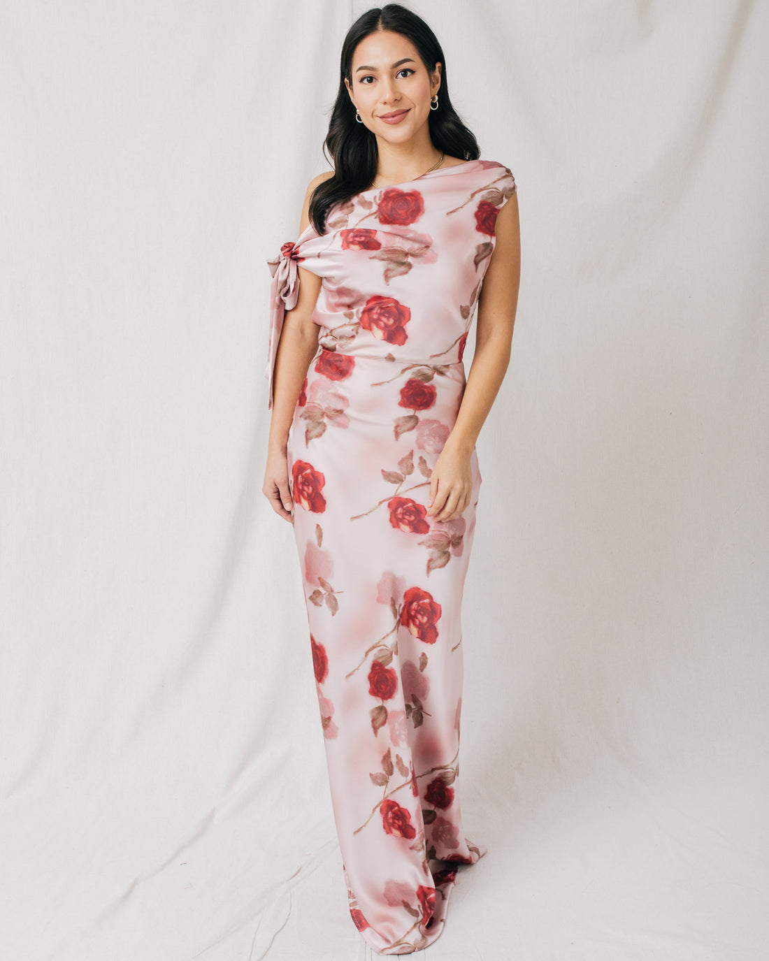 Remie One Shoulder Floral Bias Cut Maxi Dress