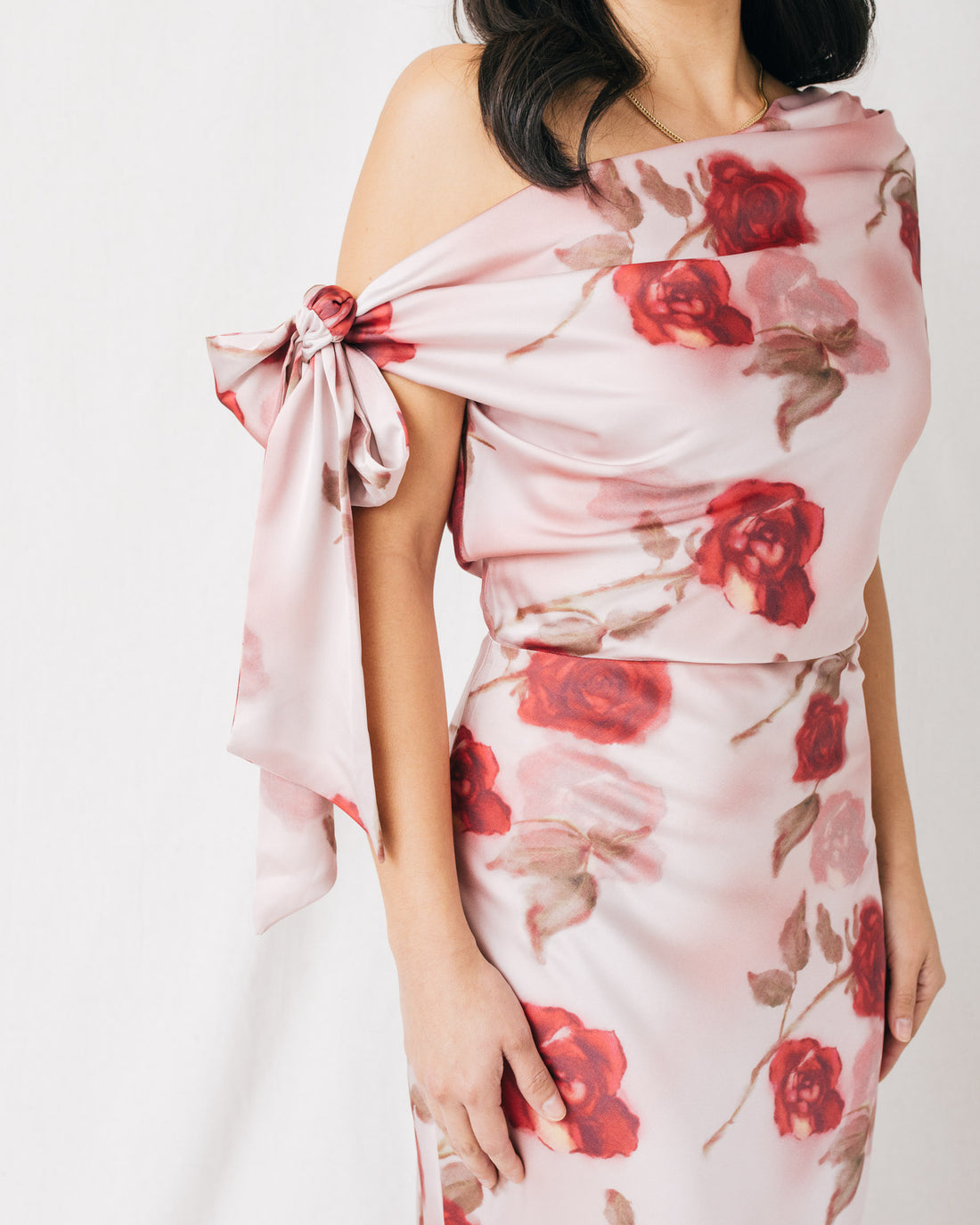 Remie One Shoulder Floral Bias Cut Maxi Dress