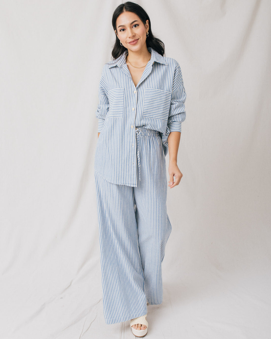 Milly Striped Button Up Shirt Top