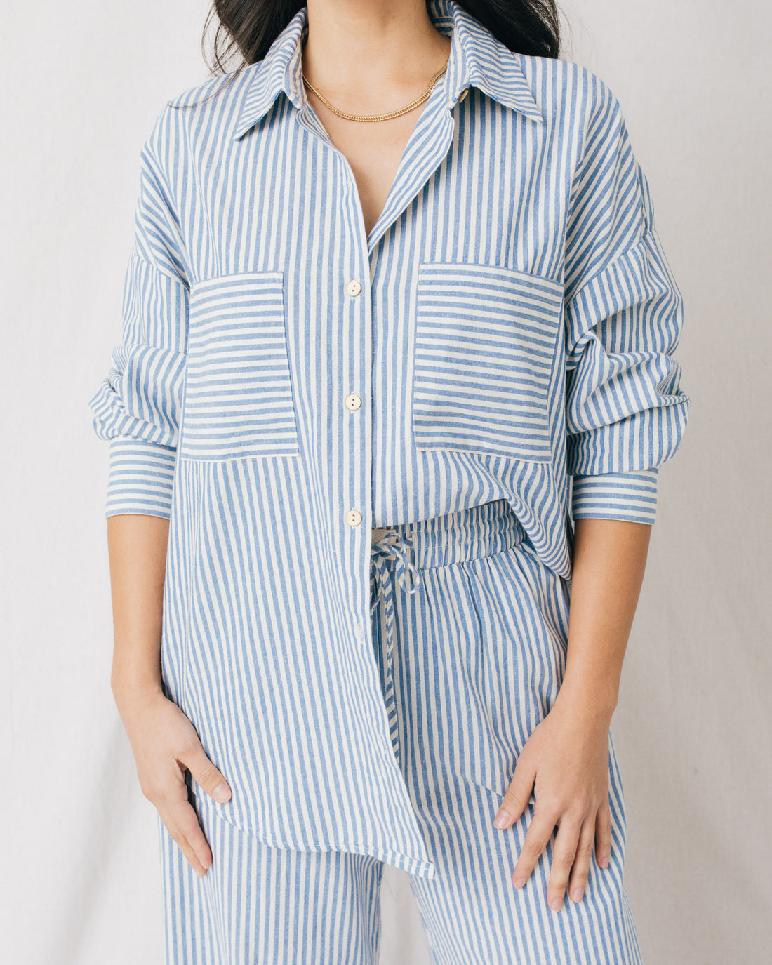Milly Striped Button Up Shirt Top