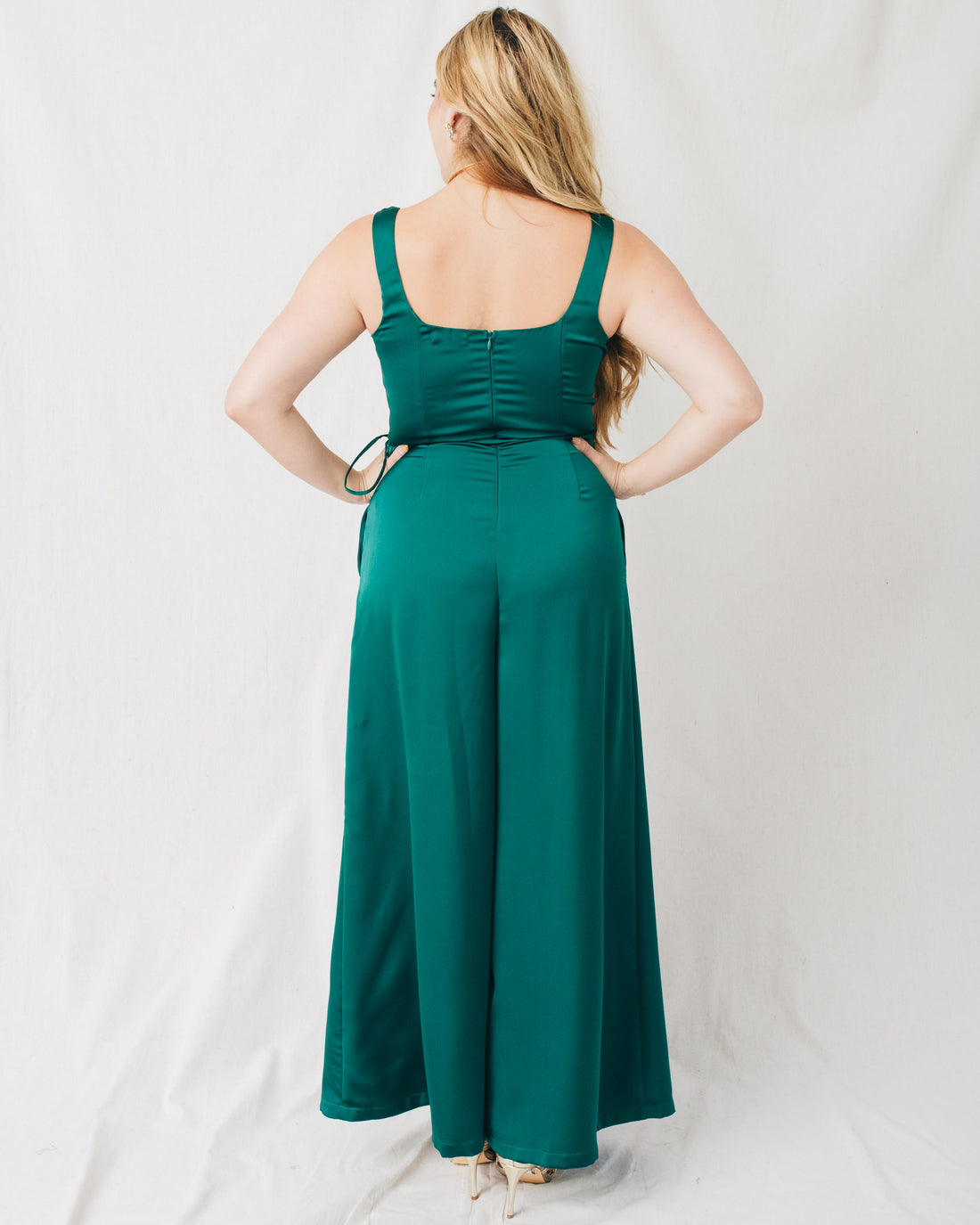 Georgia Square Neck Sleeveless Belted Jumpsuit