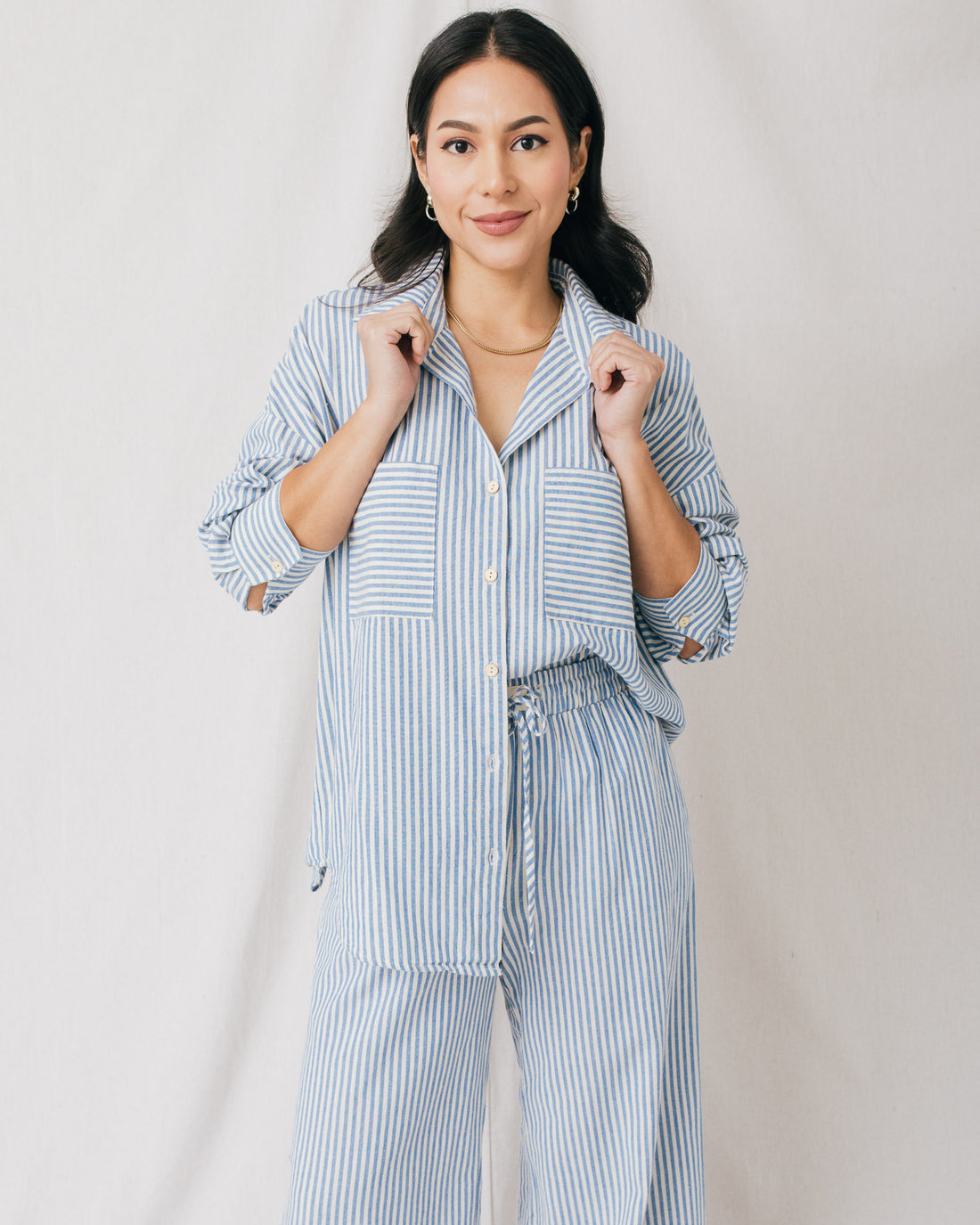 Milly Striped Button Up Shirt Top