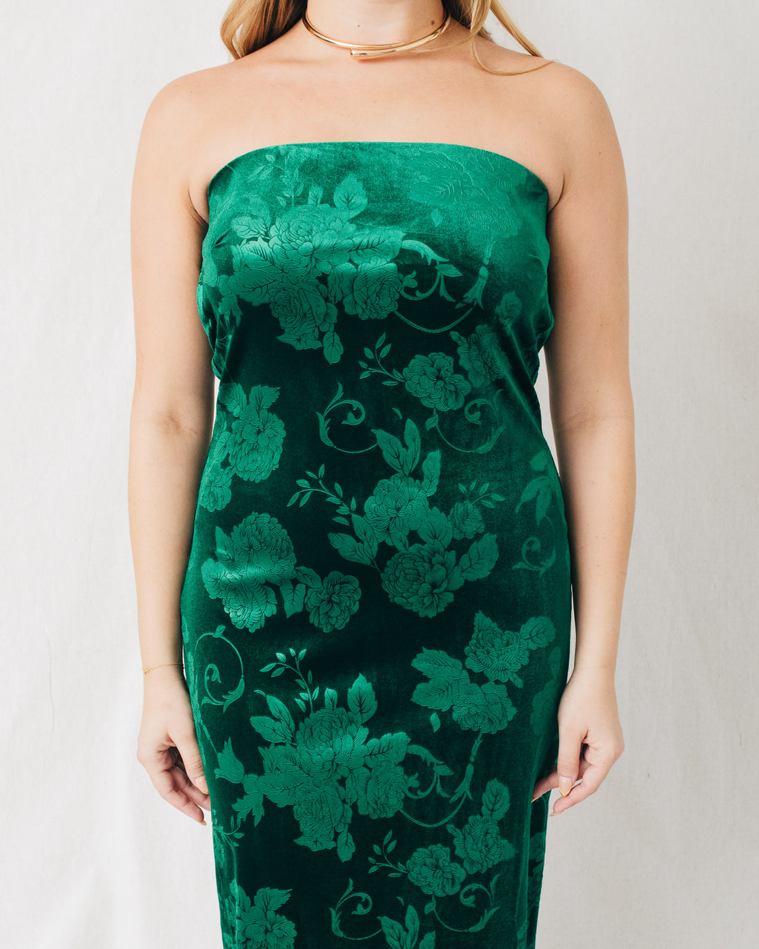 Margaret Tube Cowl Back Velvet Midi Dress