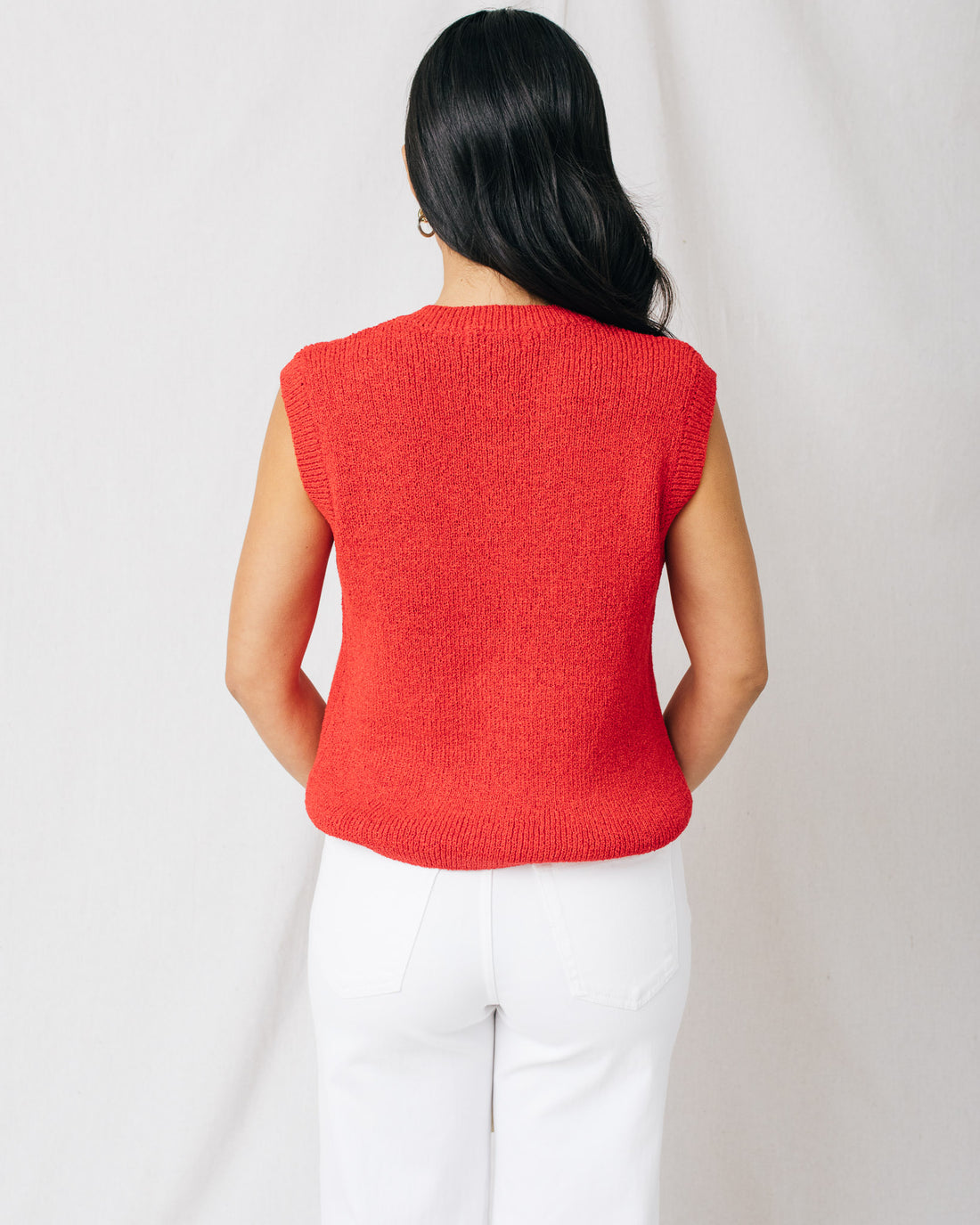 Voyager Gold Buttons Front Pockets Sweater Vest