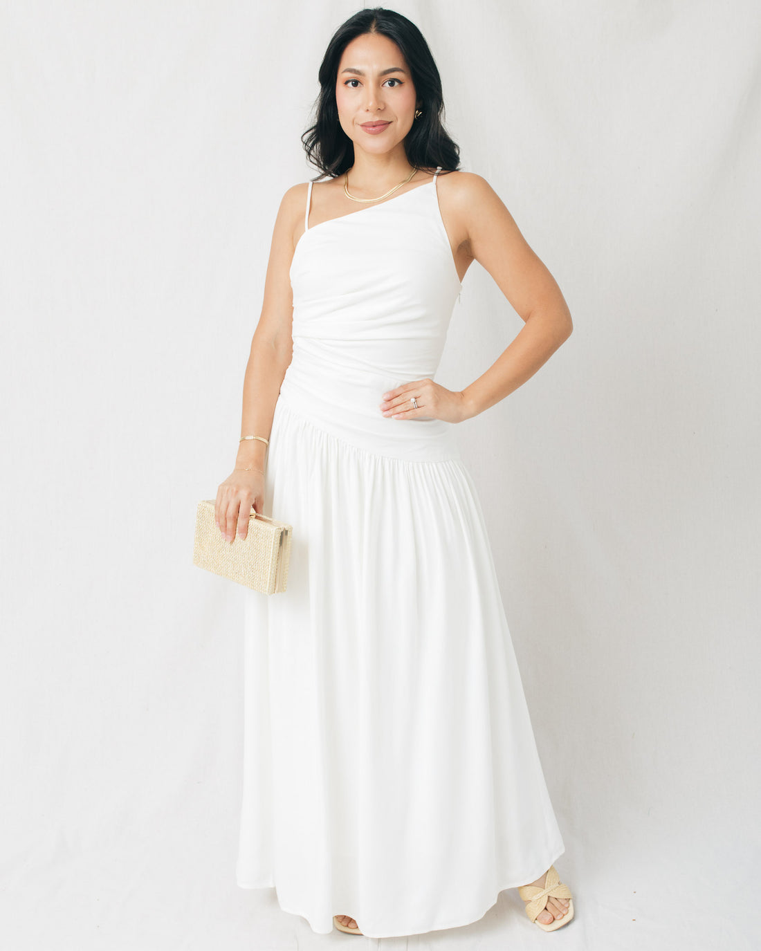 Heaven Sent Drop Waist Ruched Maxi Dress