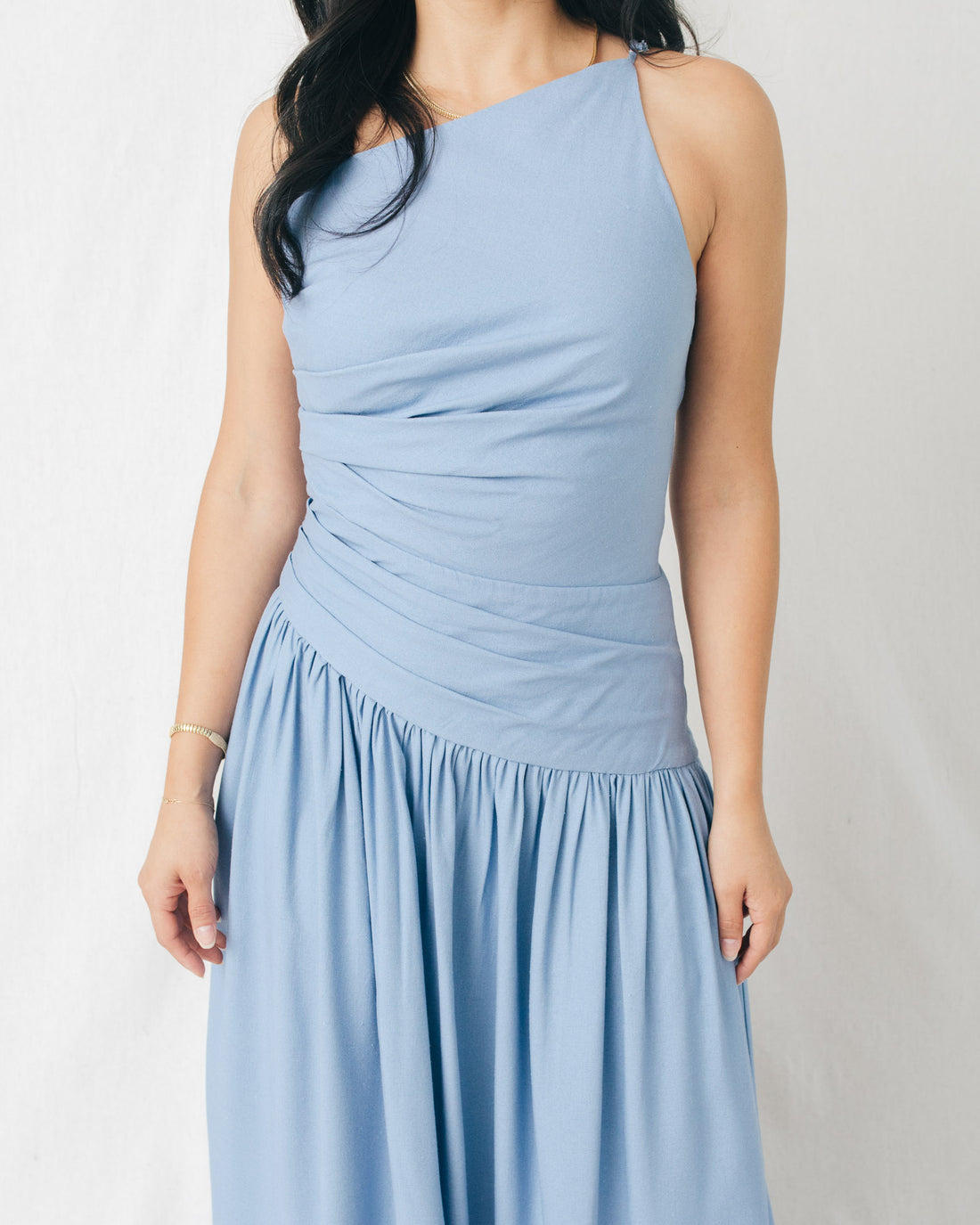 Heaven Sent Drop Waist Ruched Maxi Dress