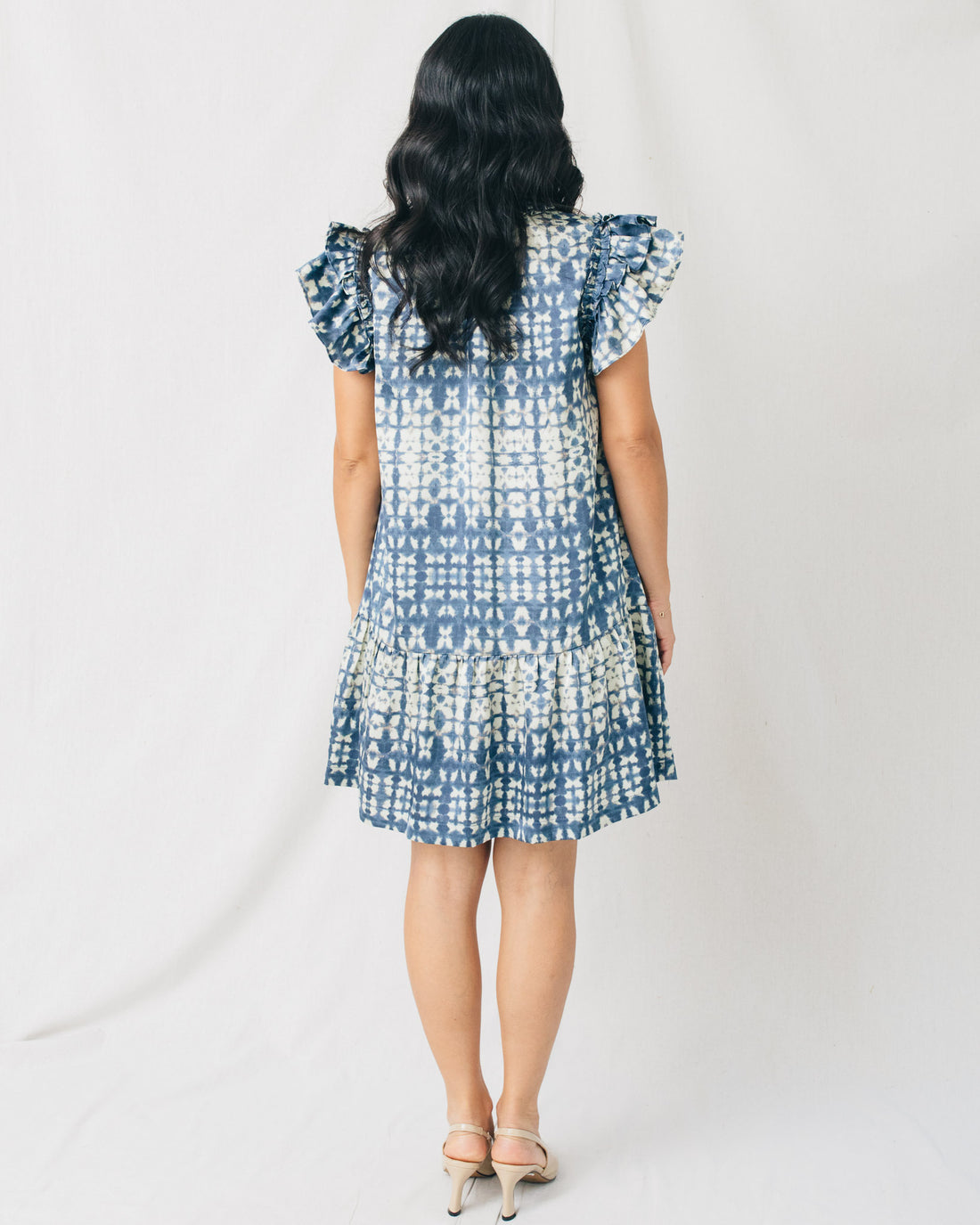 Laila Printed Ruffle Sleeve Tiered Mini Dress