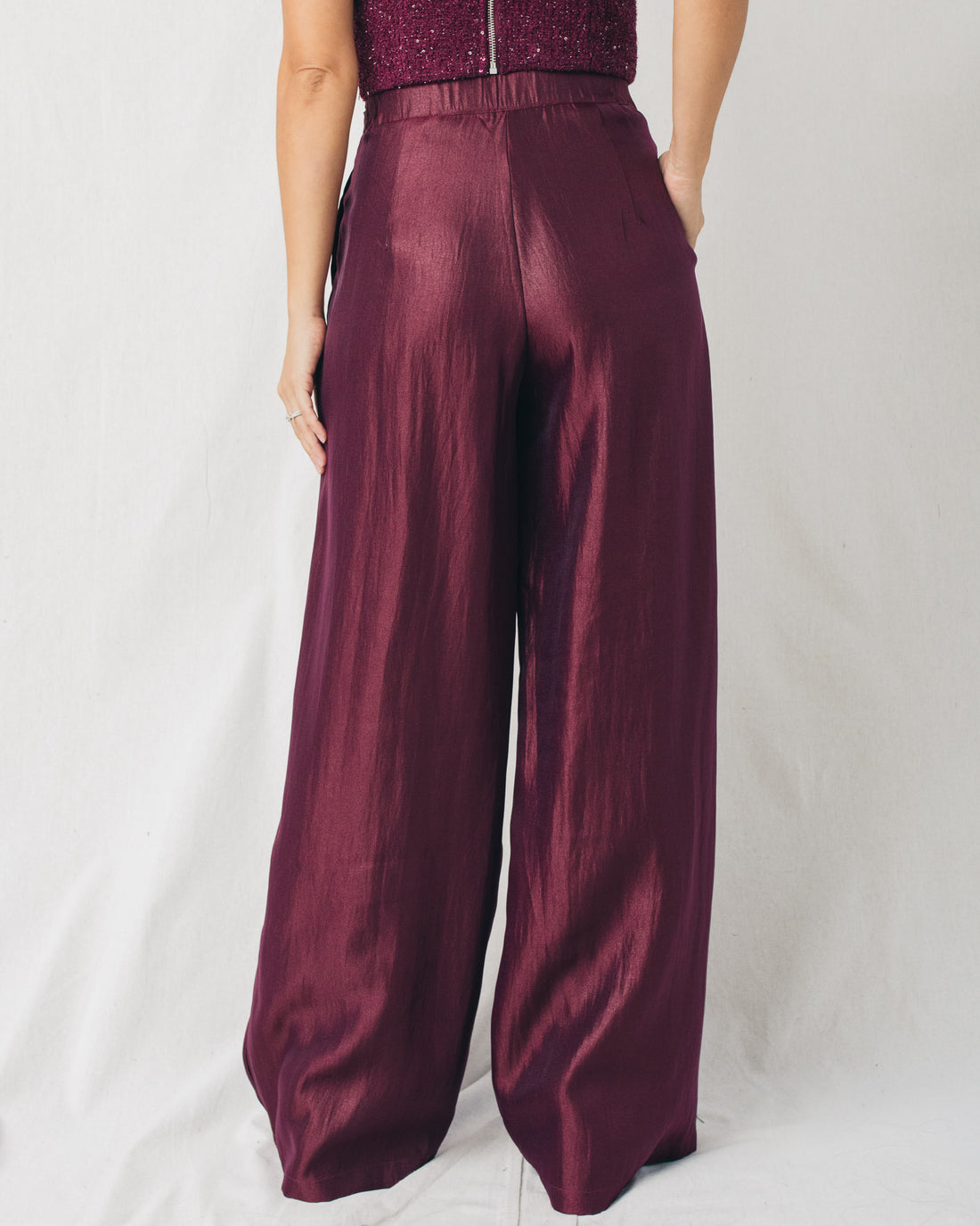 Sparkly Night High Waist Wide Leg Pants