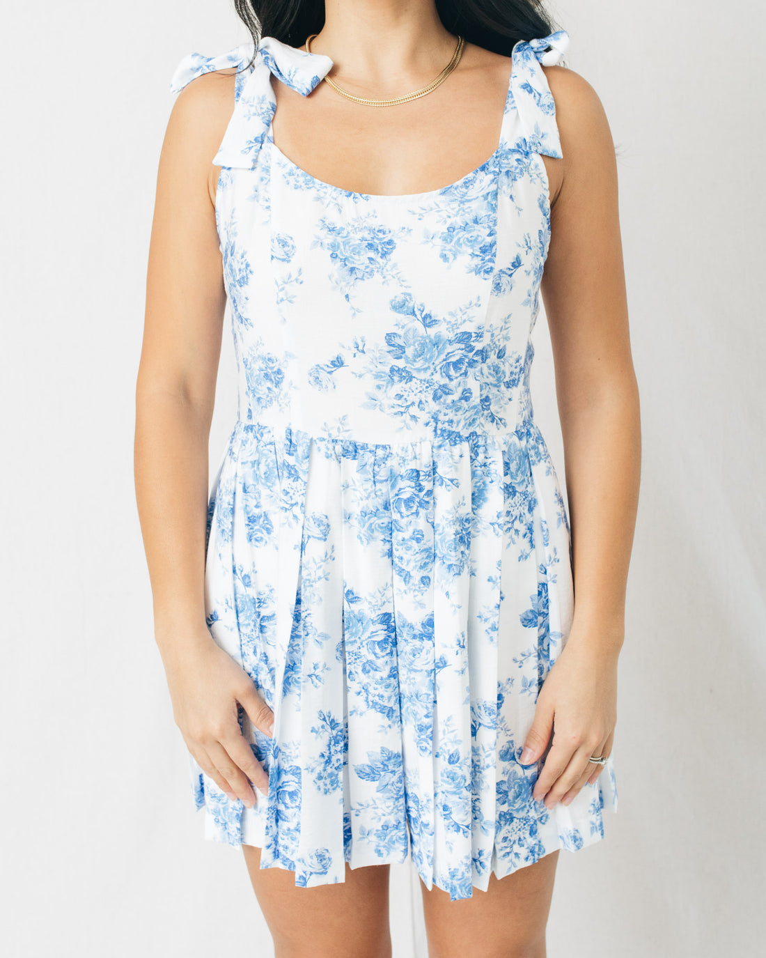 Brunch Babe Tie Strap Pleated Romper