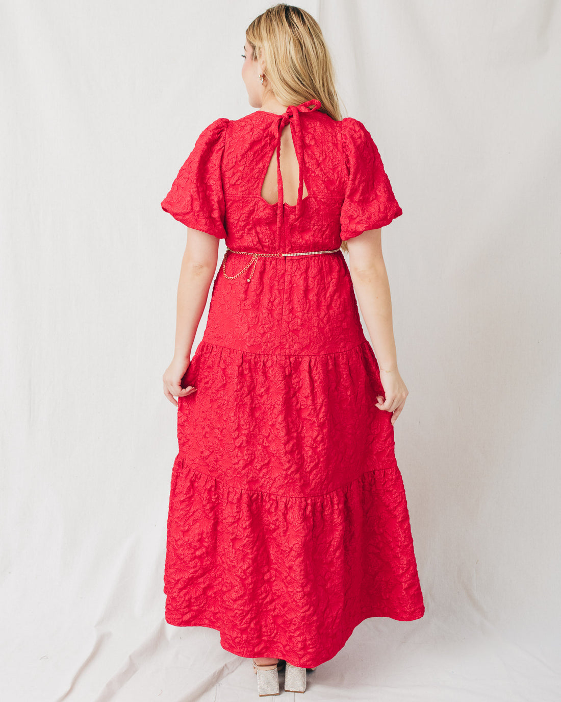 Arielle Jacquard Tiered Maxi Dress