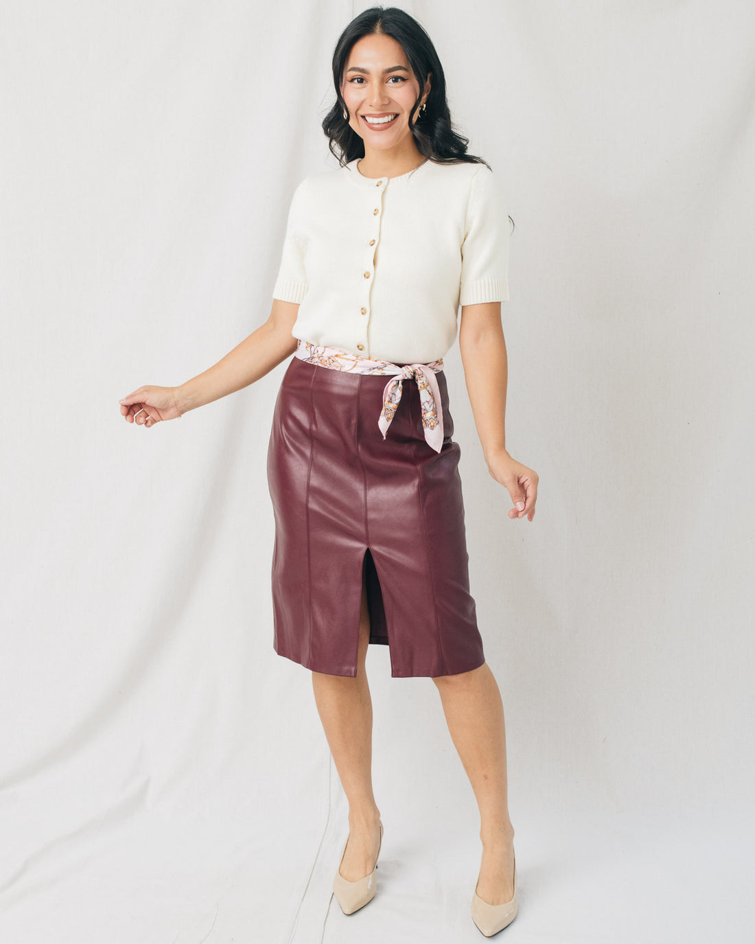 Pamela Front Slit Pencil Skirt