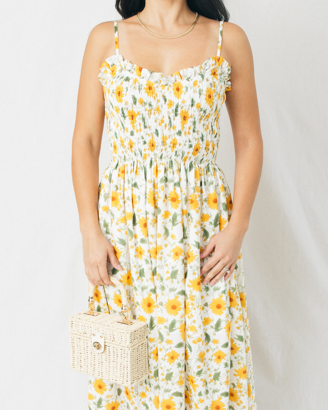 Daisy Bloom Smocked Top Maxi Dress