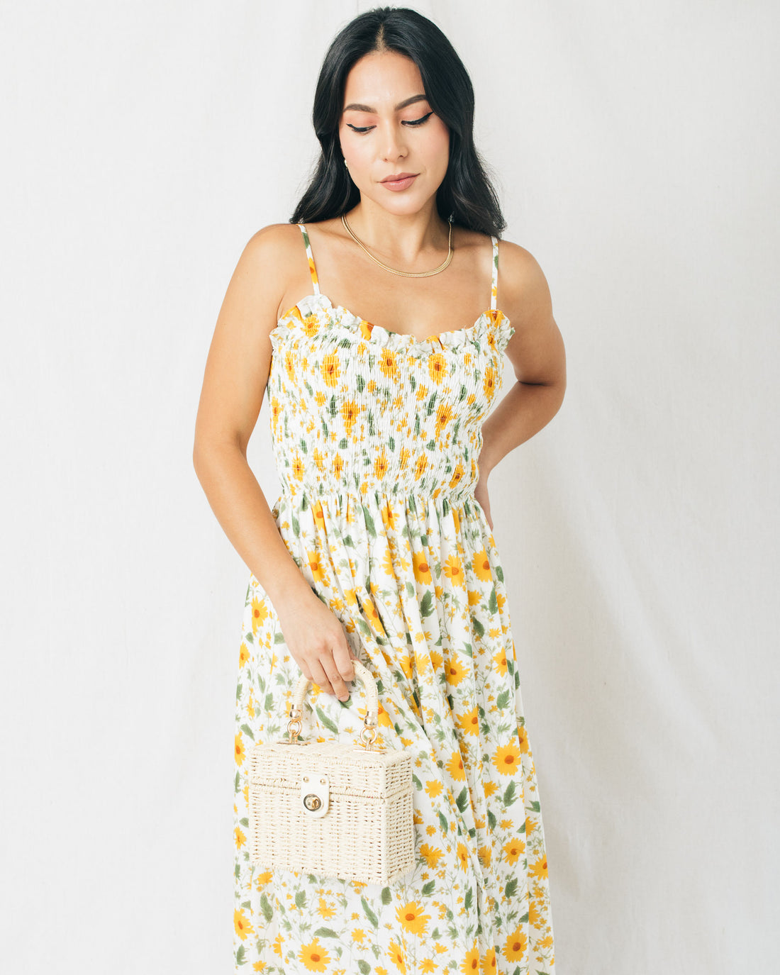 Daisy Bloom Smocked Top Maxi Dress