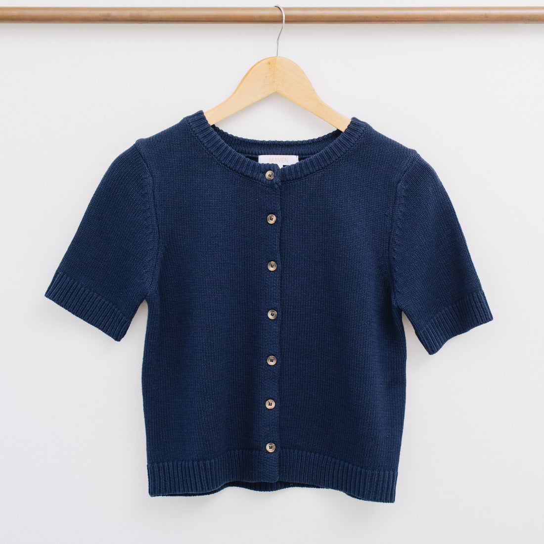 Farah Short Sleeve Button Down Knit Cardigan
