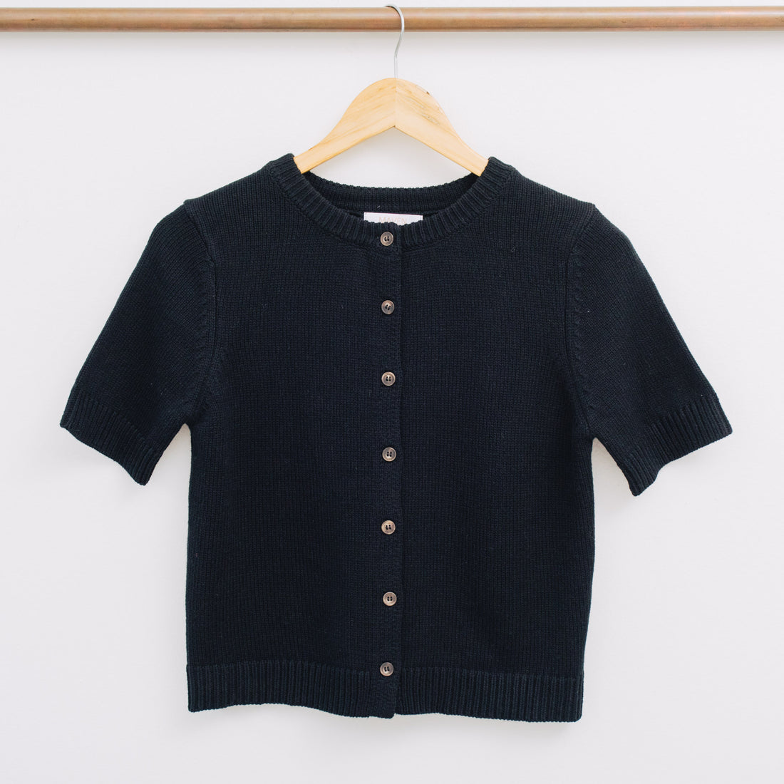 Farah Short Sleeve Button Down Knit Cardigan