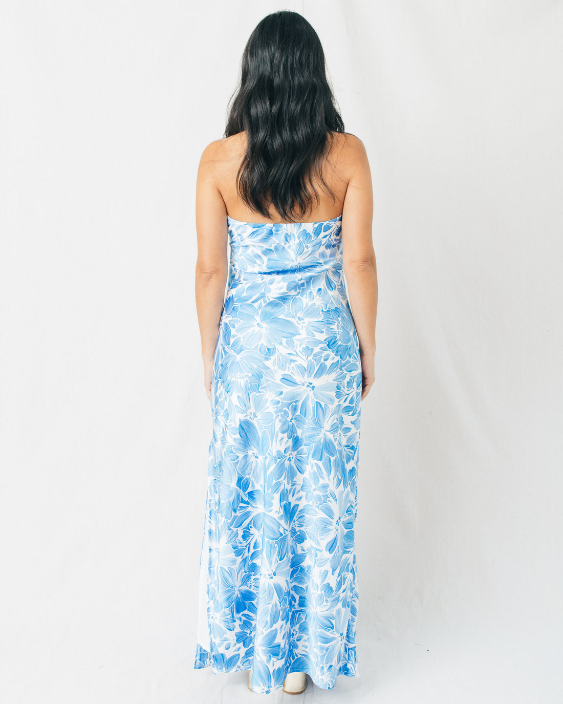 Afterglow Strapless Bias Cut Maxi Dress