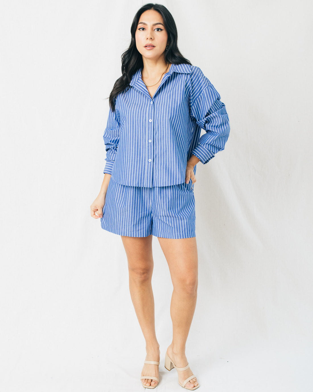 Long Summer Striped Boxer Shorts