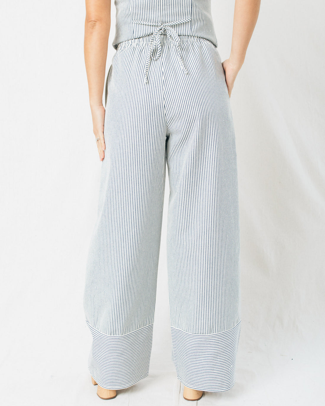 Juna High Waisted Drawstring Stripe Pants