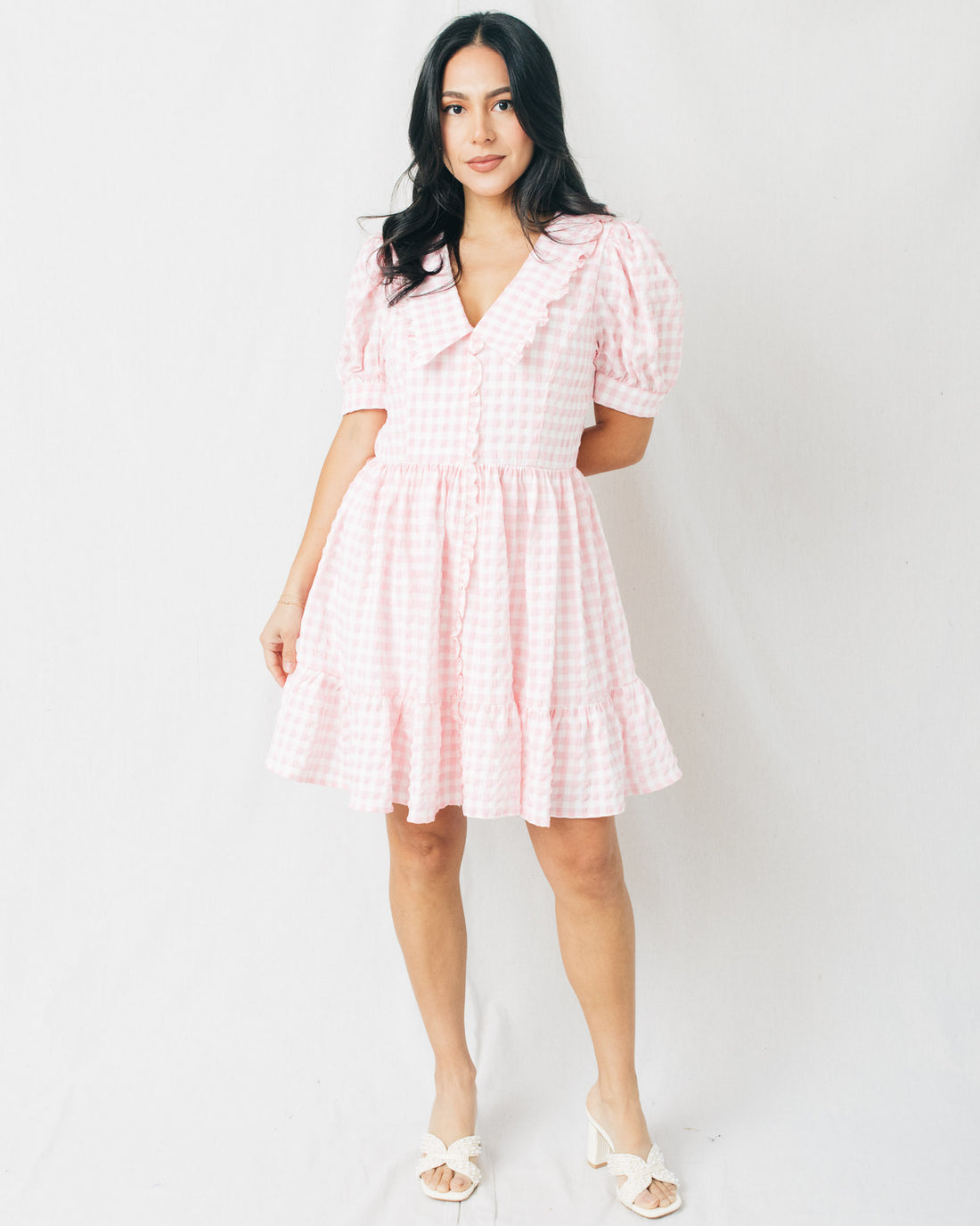 Reese Gingham Peter Pan Collar Mini Dress