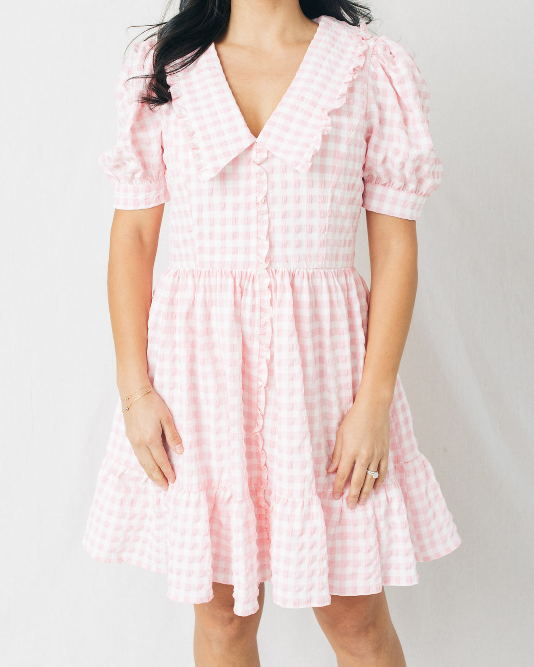 Reese Gingham Peter Pan Collar Mini Dress