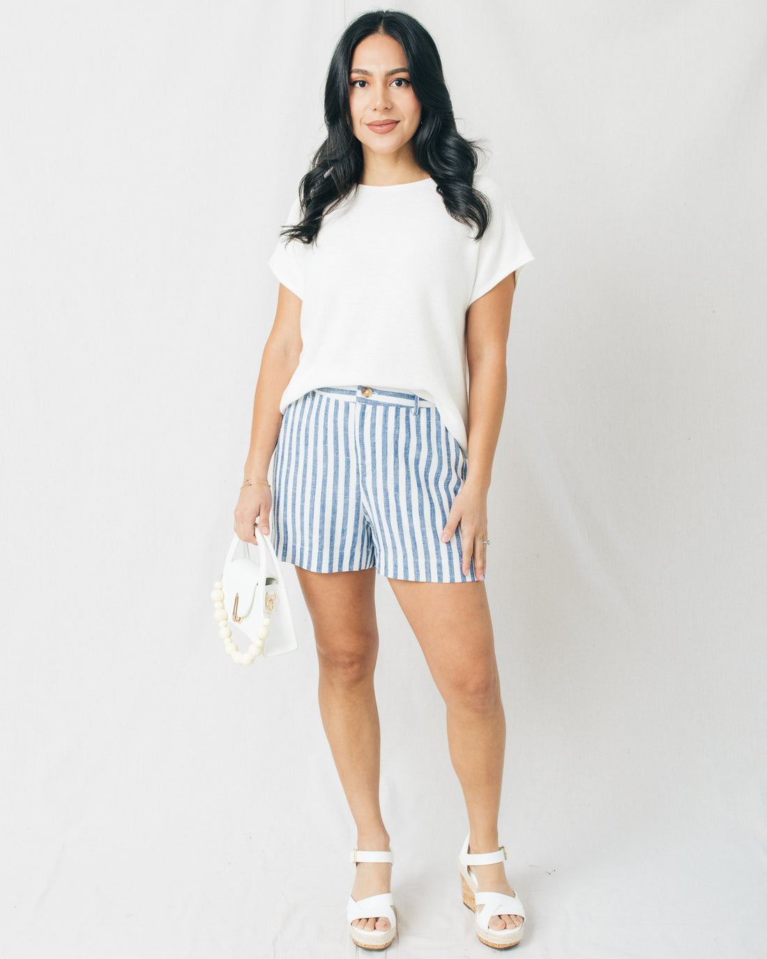 Coastal  Front Button w/Belt Loops Striped Shorts