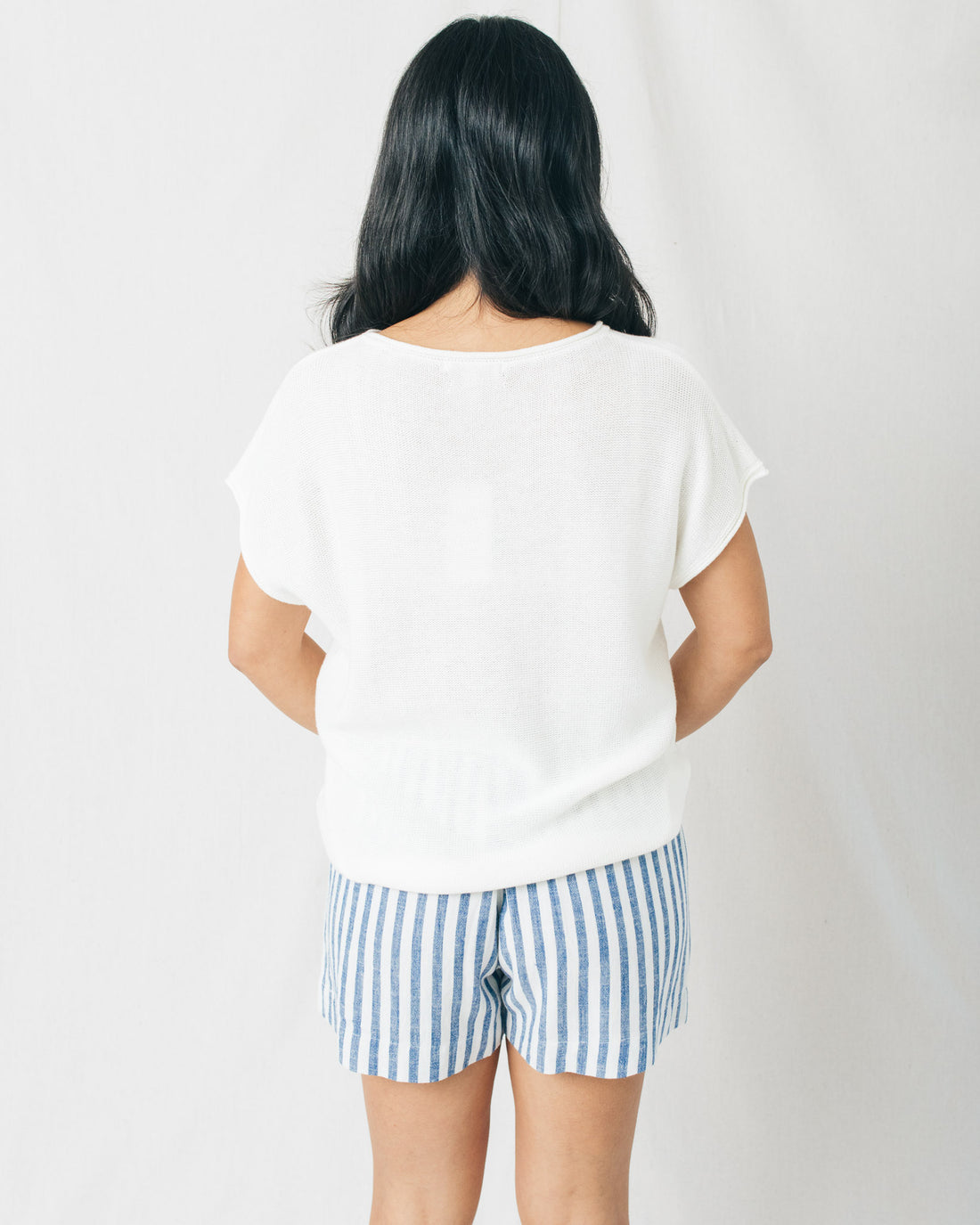 Kayla Basic Knit Boxy Cut Sweater Tee