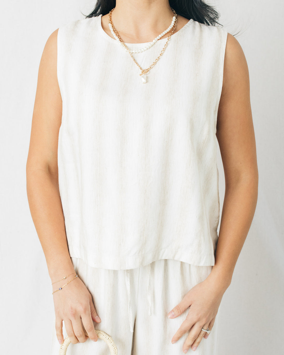 Lucy Boxy Cropped Ombre Striped Tank