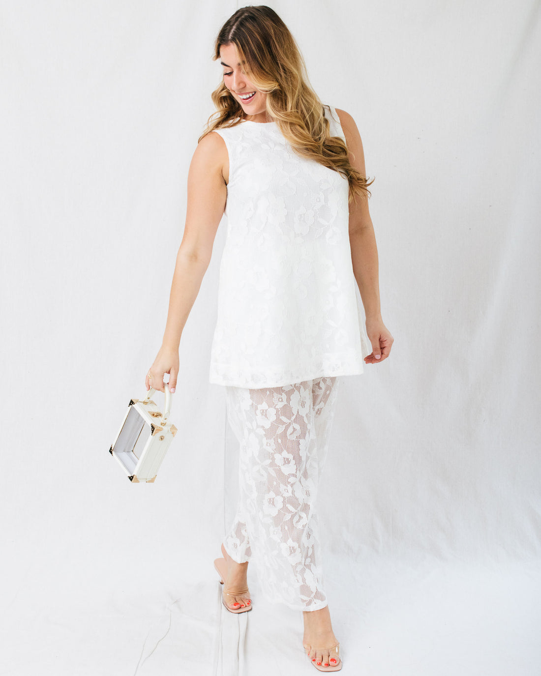 Romina Round Neck Tunic Lace Top