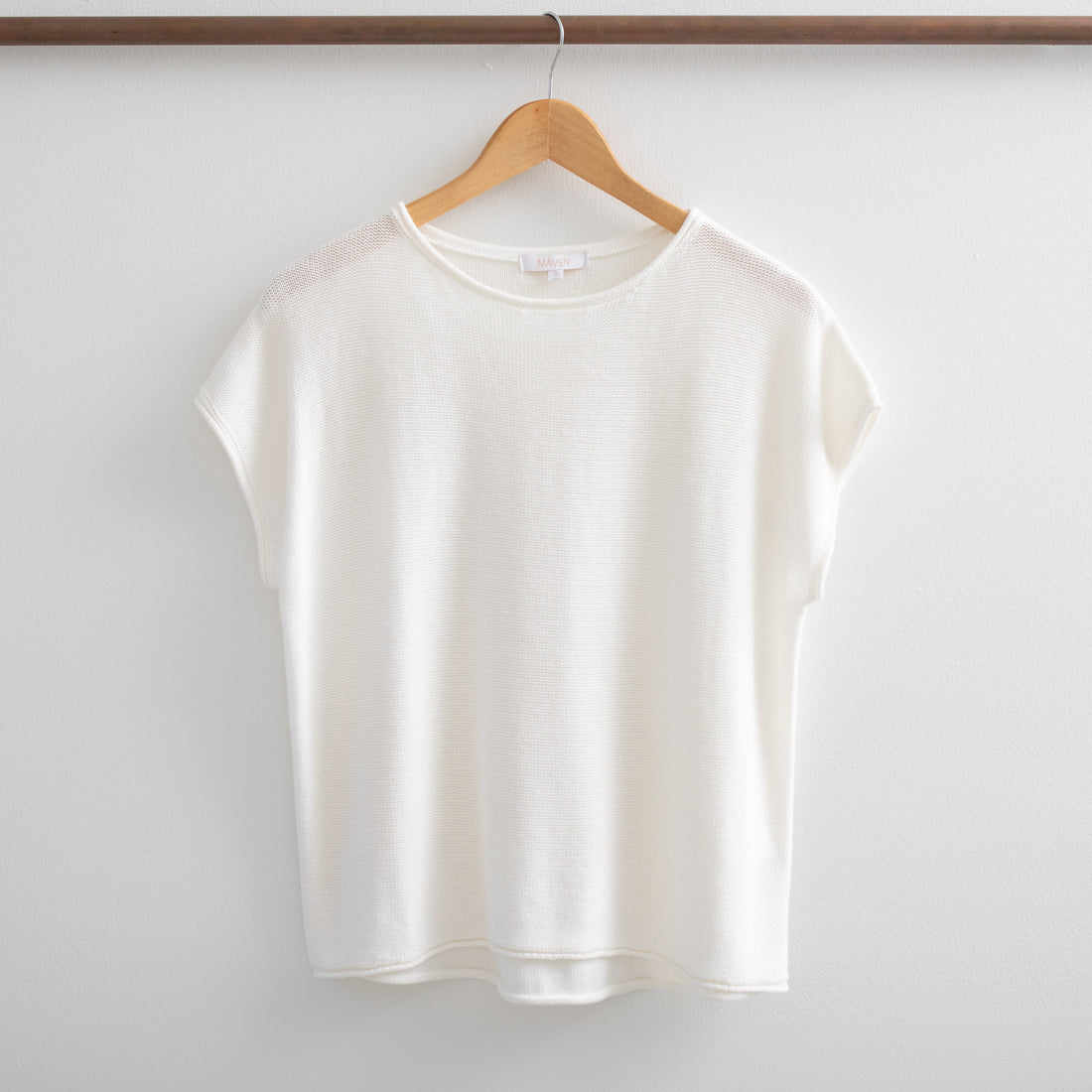 Kayla Basic Knit Boxy Cut Sweater Tee