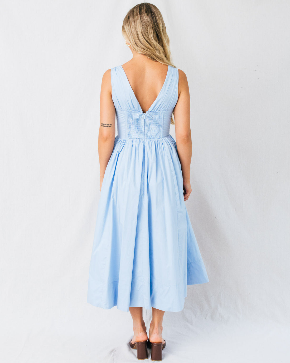 Shae Corset Bodice Bow Tie Detail Midi Dress