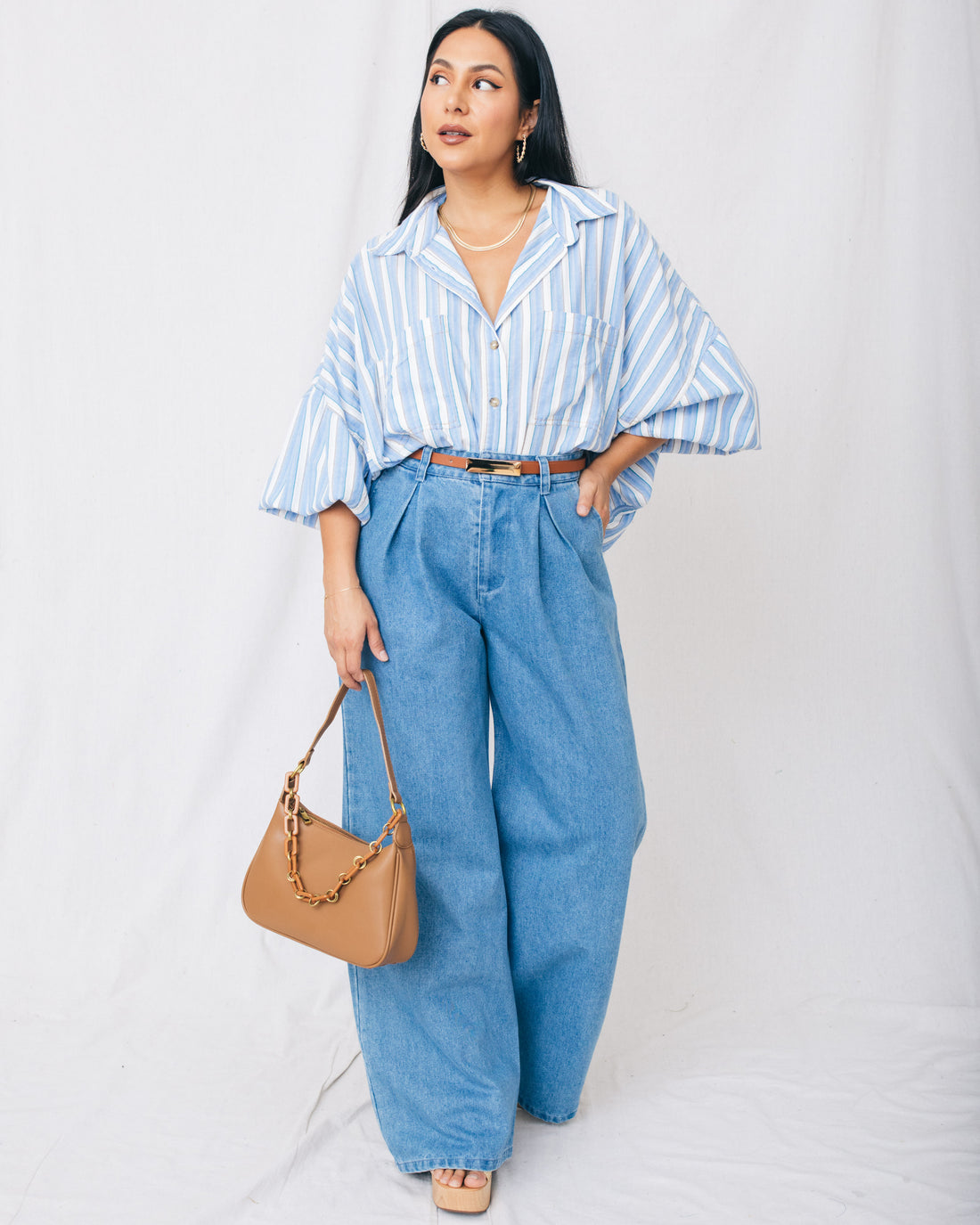 Striking Denim Palazzo Pants