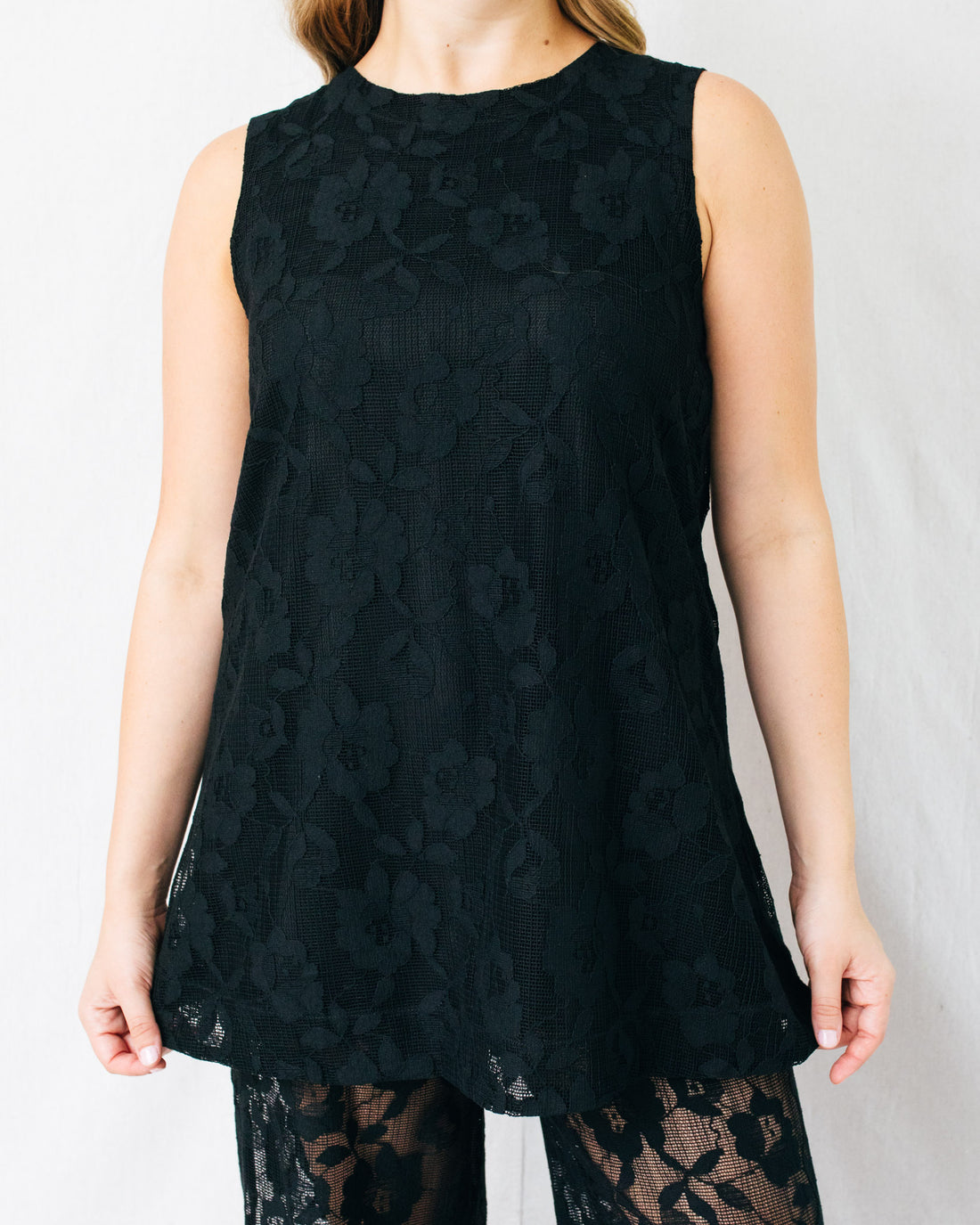 Romina Round Neck Tunic Lace Top