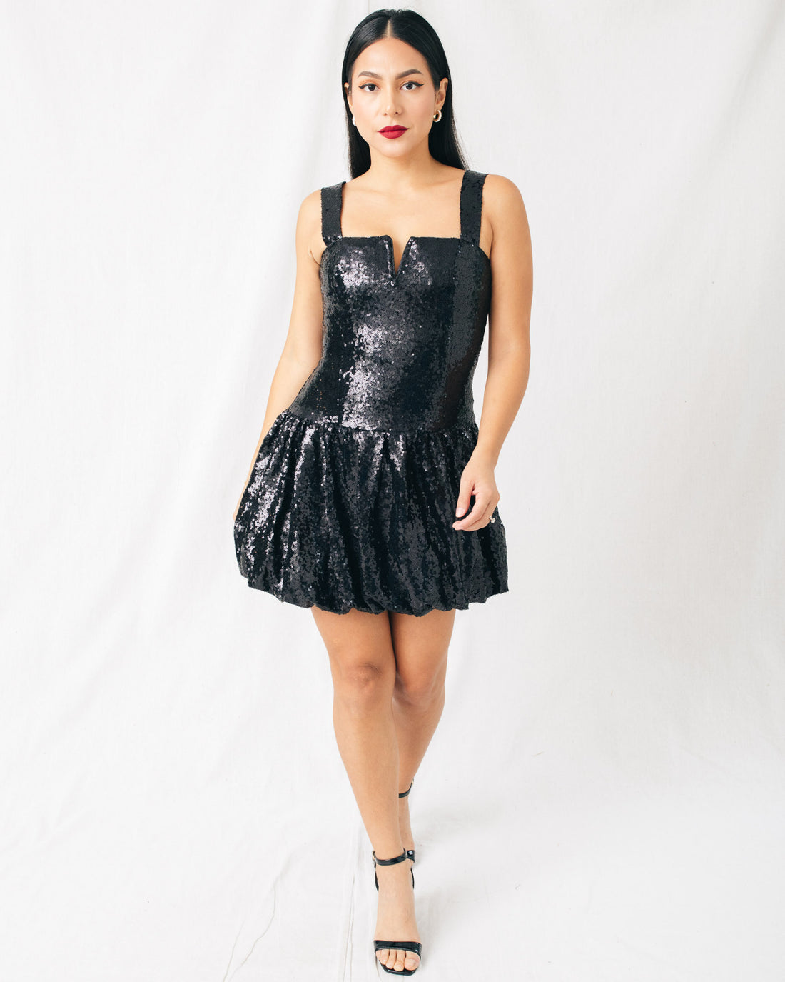 Imeda Sequin Bubble Mini Dress