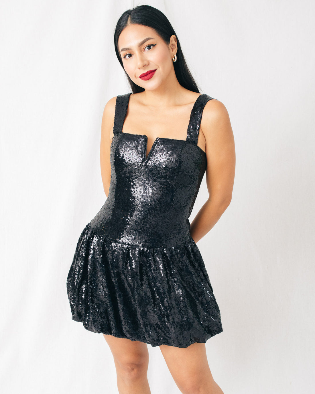 Imeda Sequin Bubble Mini Dress