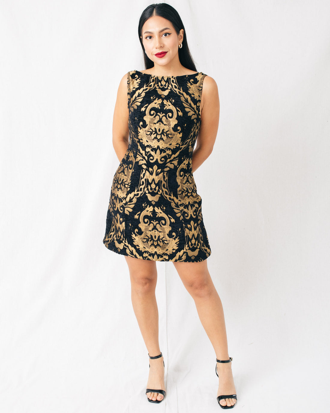 Carmine Jacquard Mini Dress