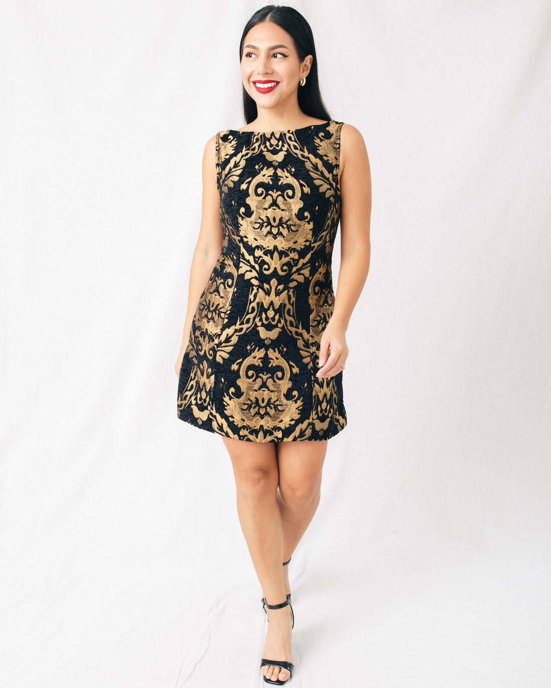 Carmine Jacquard Mini Dress