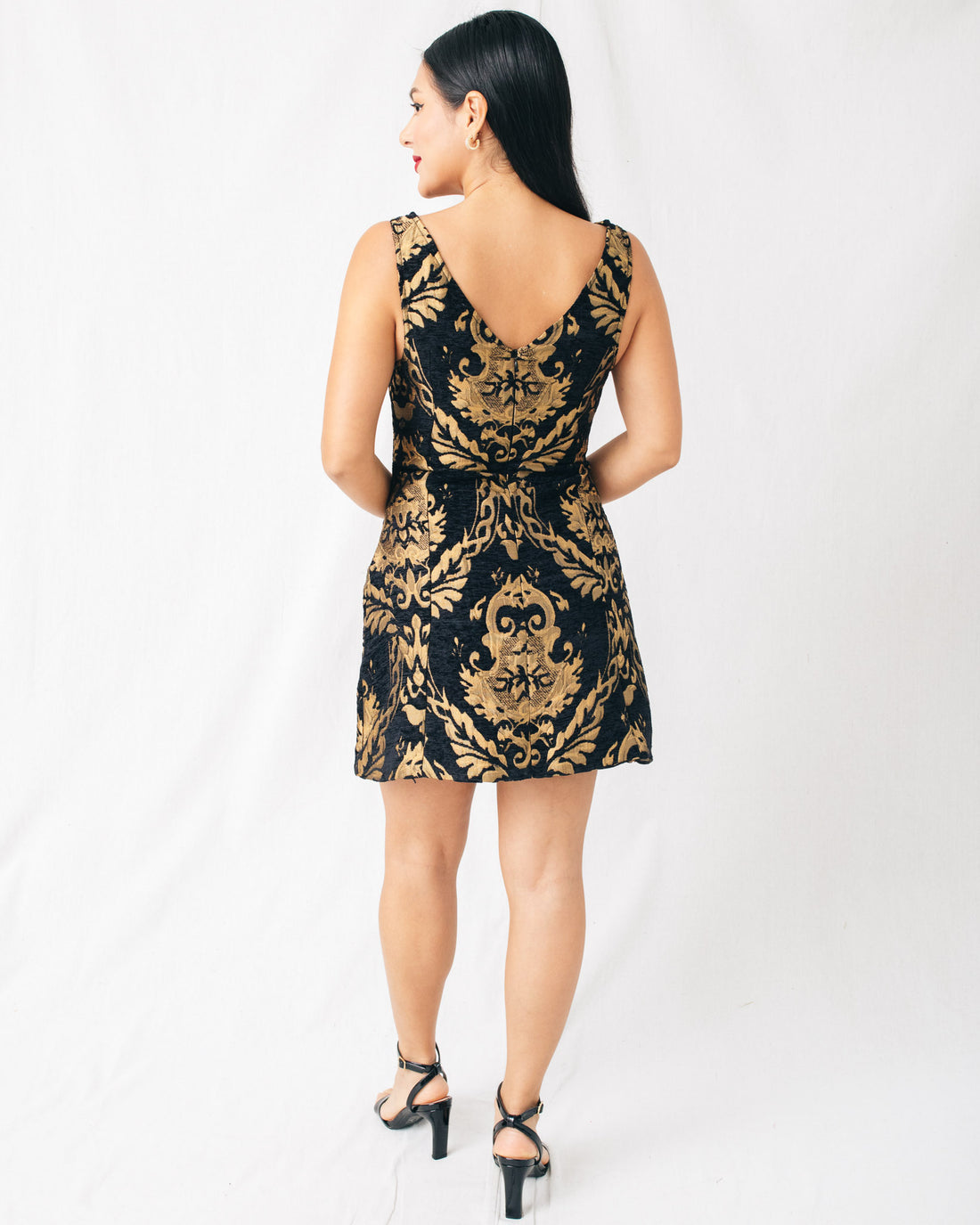 Carmine Jacquard Mini Dress