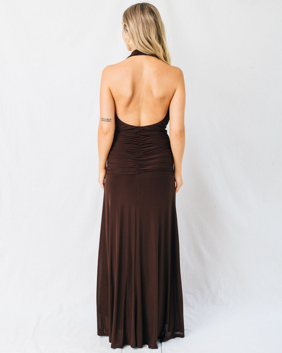 Espresso Deep V-Neck Maxi Dress
