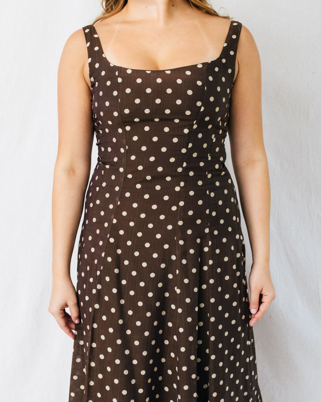 Millie Polka Dot Square Neck Maxi Dress
