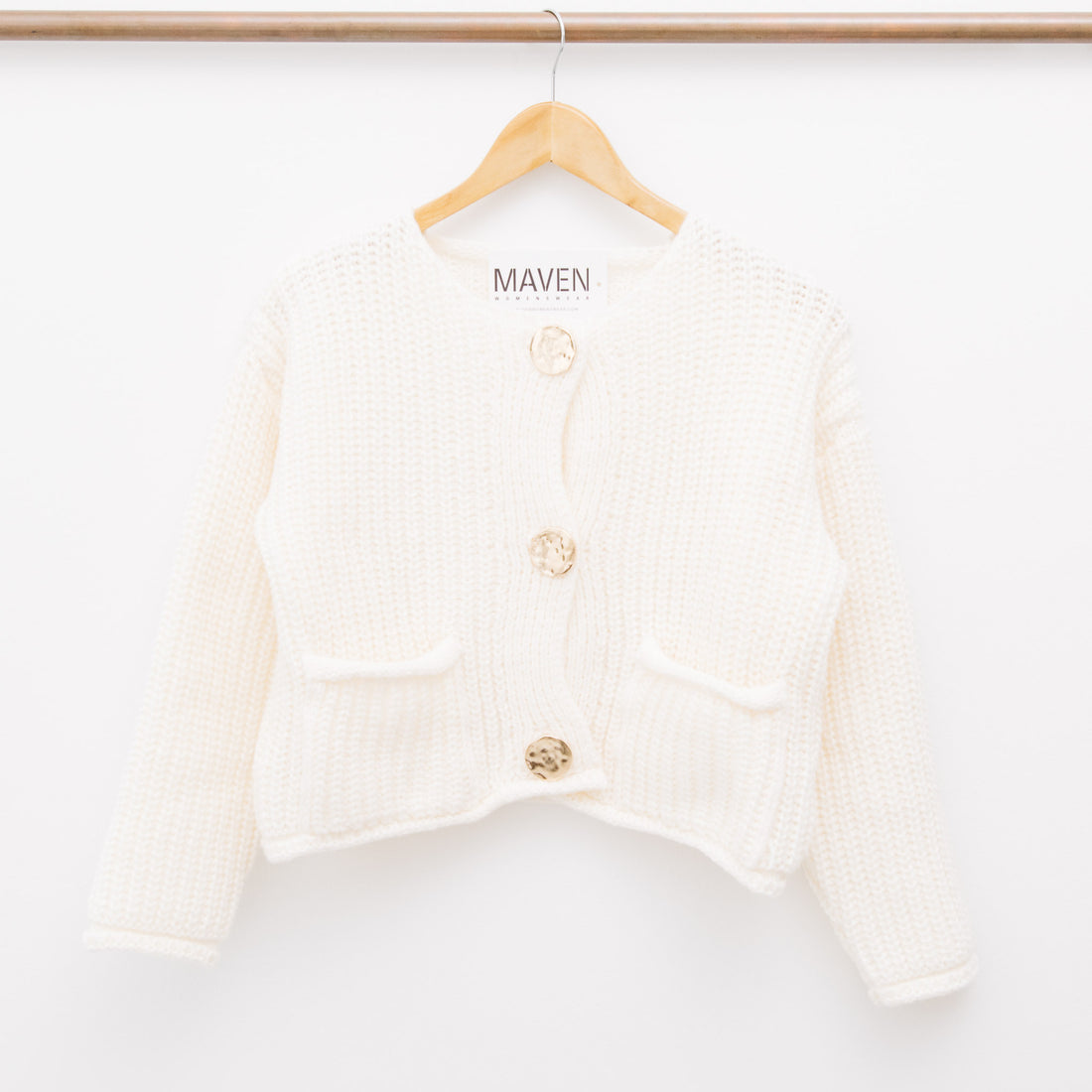 Leticia Solid Round Neck Crop Sweater Jacket