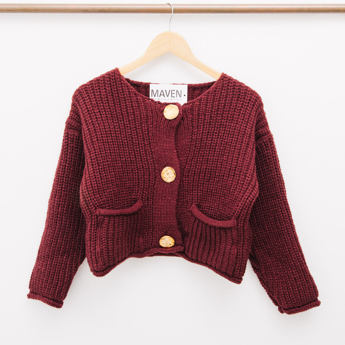 Leticia Solid Round Neck Crop Sweater Jacket