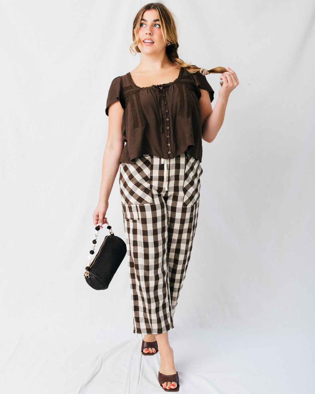 Ophelie Lace Detail Buttoned Blouse