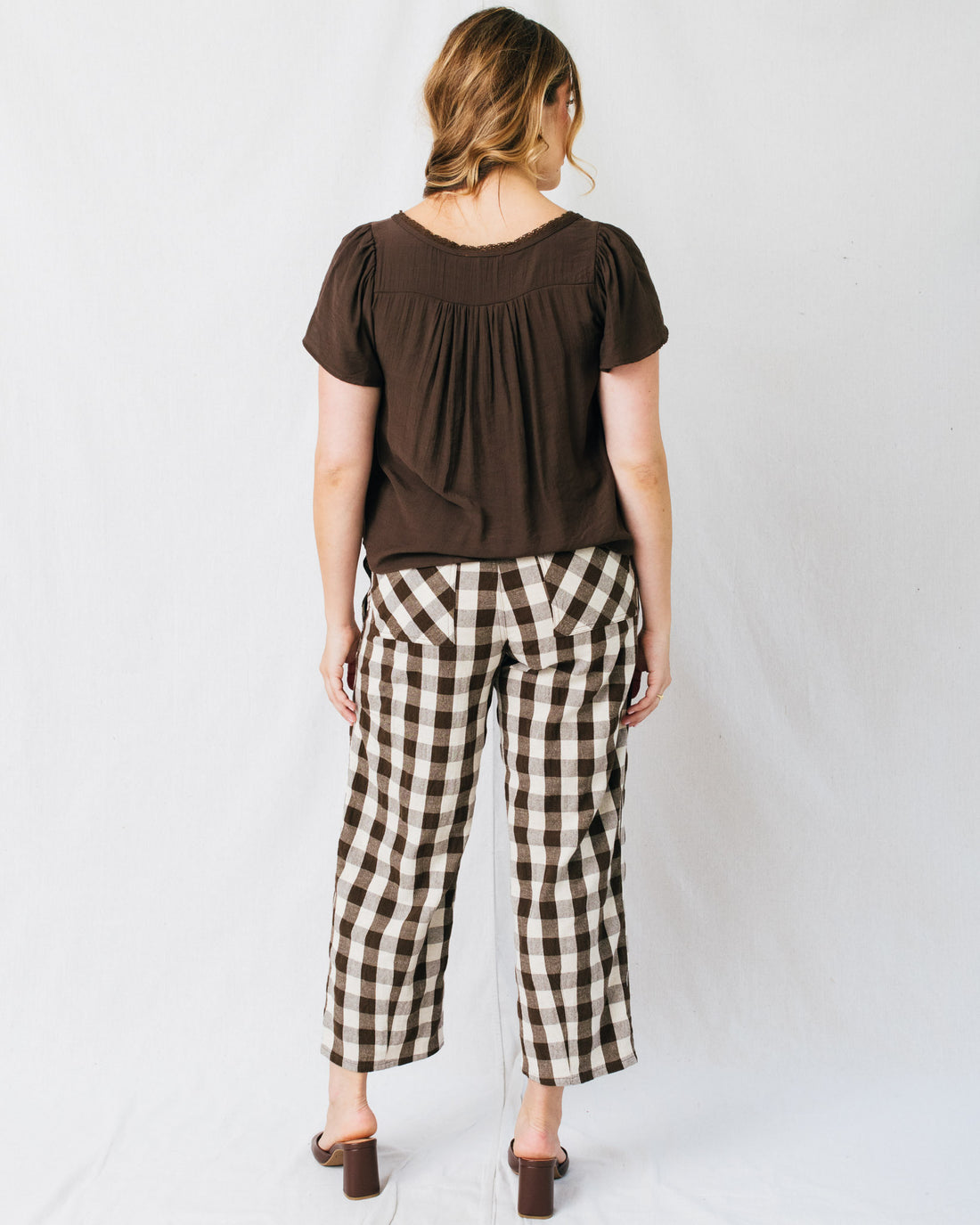 Cedar Drawstring Patch Pocket Gingham Trousers