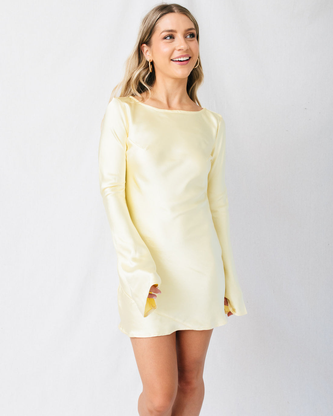 Palermo Bias Cut Boat Neck Mini Dress