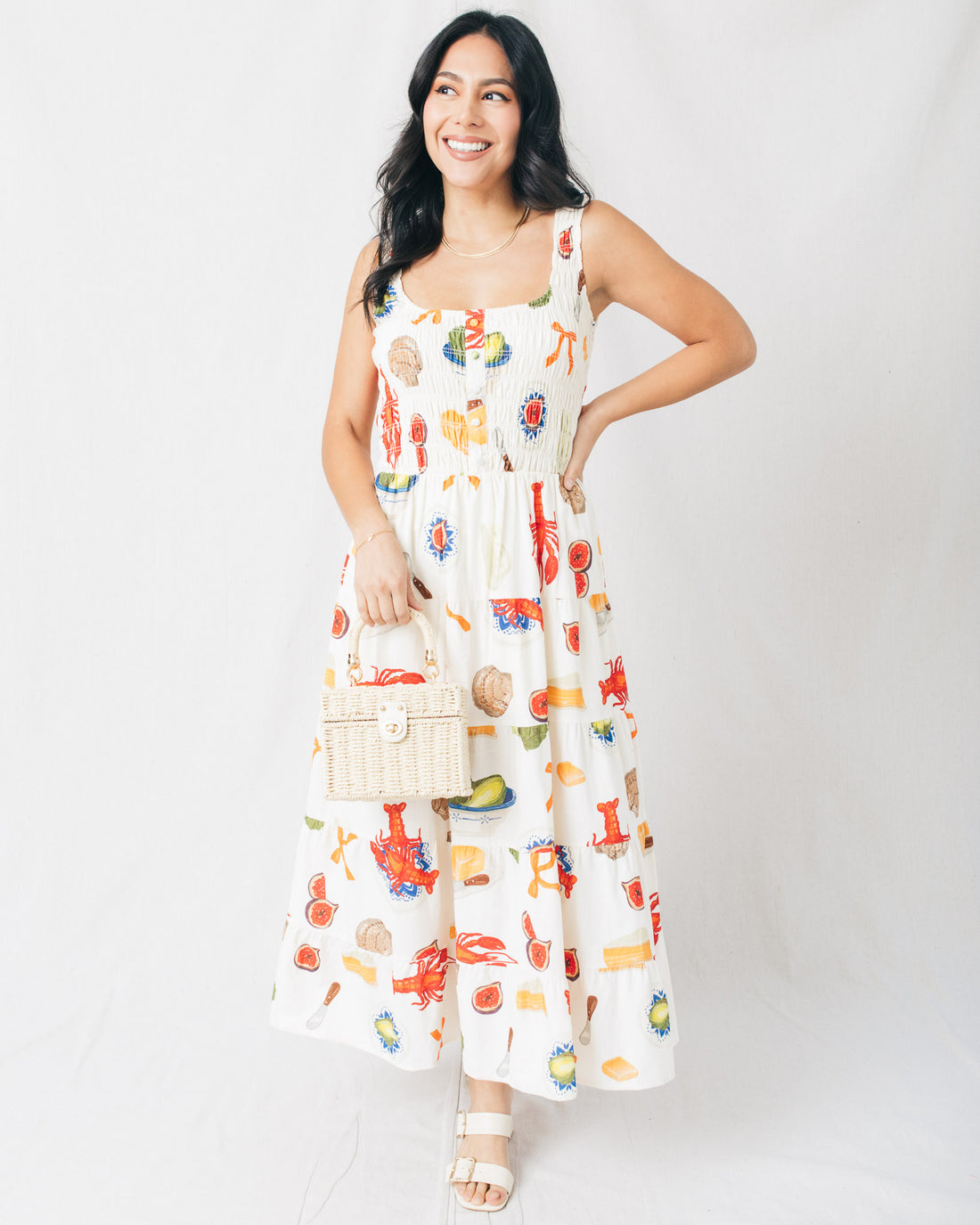 Southern Affair Smocked Printed Maxi Dress