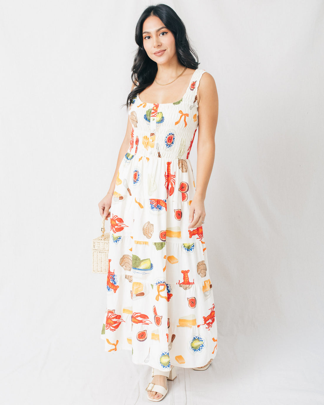 Southern Affair Smocked Printed Maxi Dress