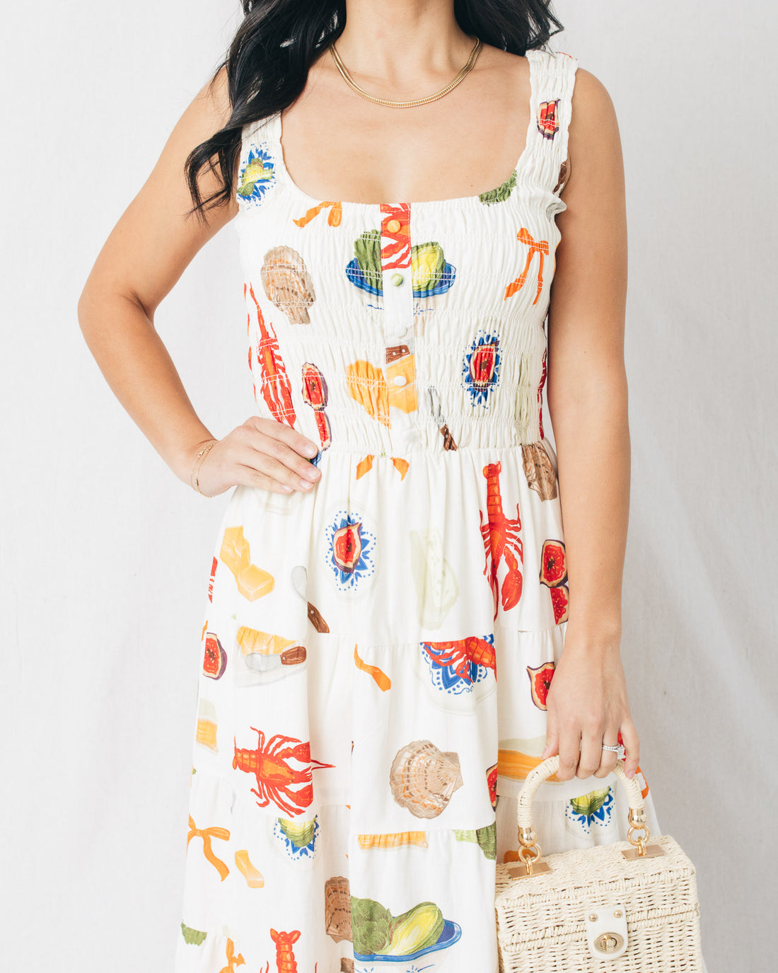 Southern Affair Smocked Printed Maxi Dress