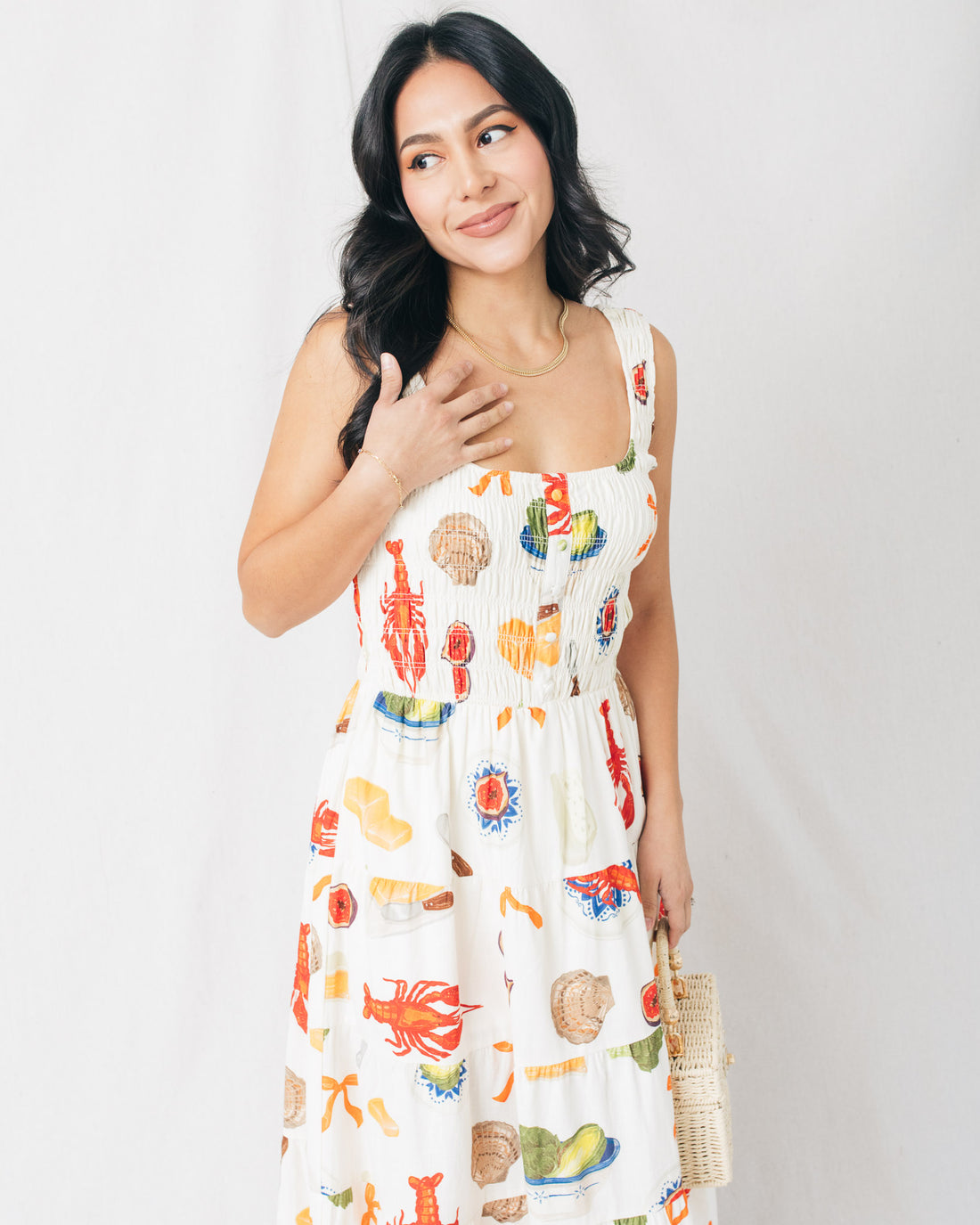 Southern Affair Smocked Printed Maxi Dress