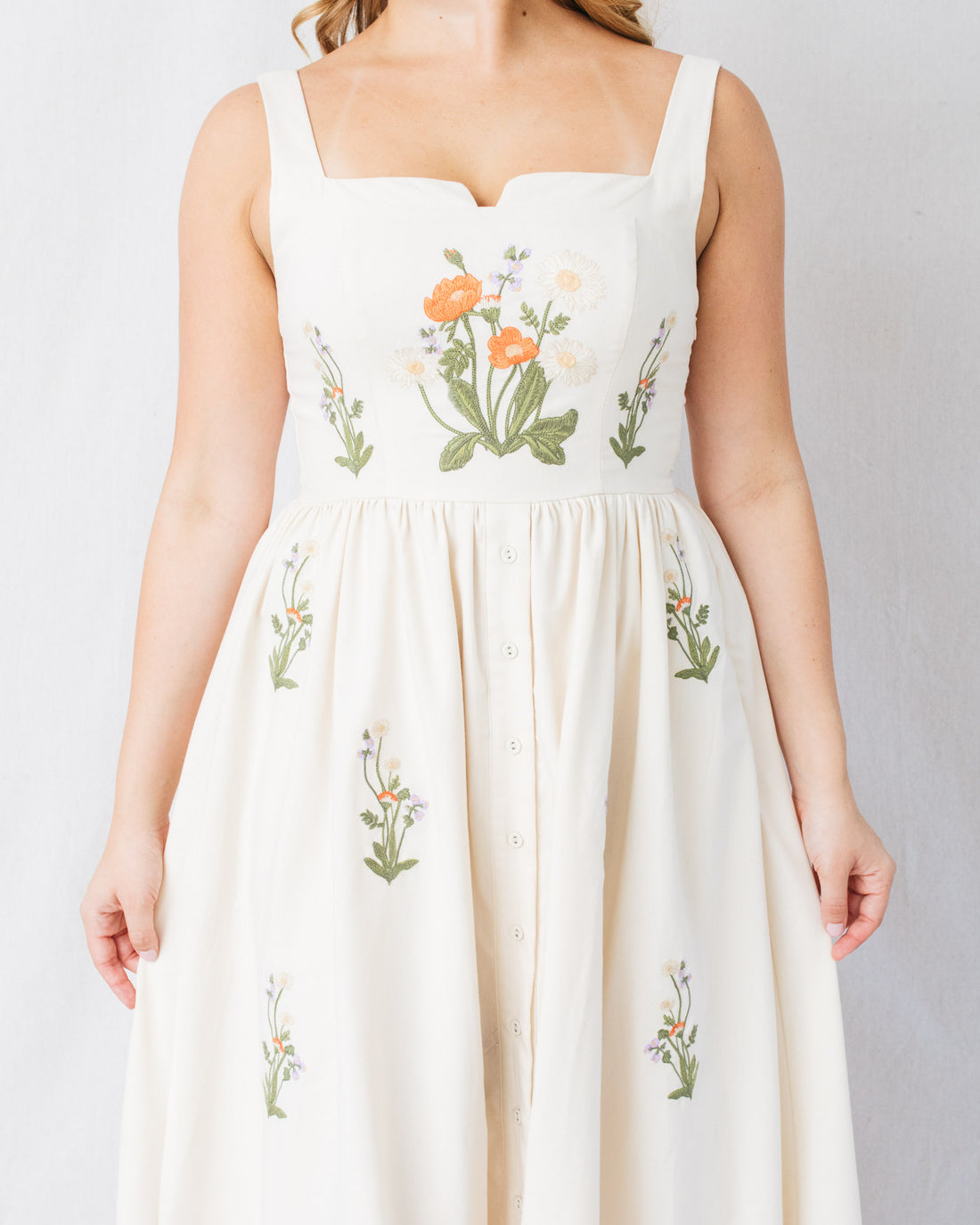 Charlotte Floral Embroidered Midi Dress